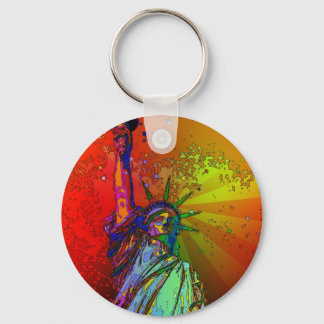 Psychedelisch NYC Rainbow Color Statue of Liberty  Schlüsselanhänger