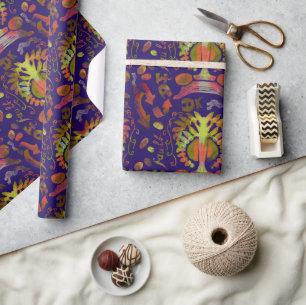 Psychedelisch-orientalische Symmetrie Abstrakte Ku Geschenkpapier