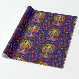 Psychedelisch-orientalische Symmetrie Abstrakte Ku Geschenkpapier
