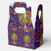 Psychedelisch-orientalische Symmetrie Abstrakte Ku Geschenkschachtel (Geöffnet)