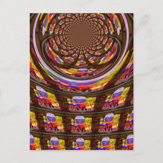 Psychedelisch Osterkaleidoskop Art Print Feiertagspostkarte (Vorderseite)