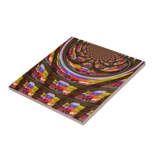 Psychedelisch Osterkaleidoskop Art Print Fliese (Seite)