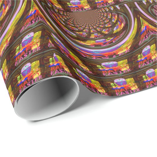 Psychedelisch Osterkaleidoskop Art Print Geschenkpapier (Rolleneckpunkt)