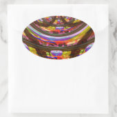 Psychedelisch Osterkaleidoskop Art Print Ovaler Aufkleber (Tasche)