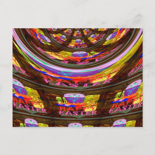 Psychedelisch Osterkaleidoskop Art Print Postkarte (Vorderseite)