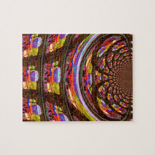 Psychedelisch Osterkaleidoskop Art Print Puzzle (Horizontal)