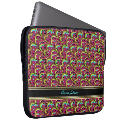 Psychedelisch Pink Aqua Pattern Tablet/Notebook Laptopschutzhülle (Vorne Rechts)