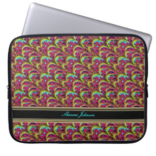 Psychedelisch Pink Aqua Pattern Tablet/Notebook Laptopschutzhülle
