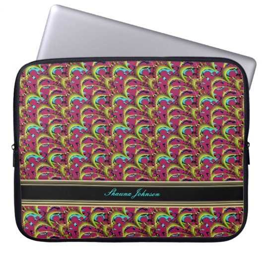 Psychedelisch Pink Aqua Pattern Tablet/Notebook Laptopschutzhülle (Vorderseite)