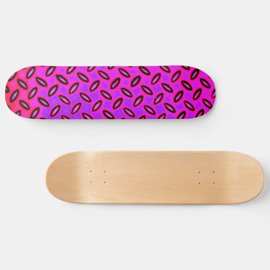 Psychedelisch Pink Gemusterte Skateboard (Horizontal)