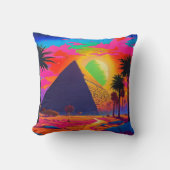 Psychedelisch Pink Orange ägyptische Pyramide Kissen (Vorderseite)