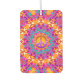 Psychedelisch Pink Orange Mandala Friedenssymbol Autolufterfrischer (Vorderseite)