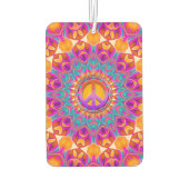 Psychedelisch Pink Orange Mandala Friedenssymbol Autolufterfrischer (Rückseite)