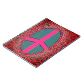 Psychedelisch Pink Peace Sign Notebook Notizblock (Linke Seite)