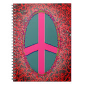 Psychedelisch Pink Peace Sign Notebook Notizblock (Vorderseite)