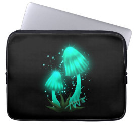 Psychedelisch Pixie Cap Glows Cyan Mushroom Laptopschutzhülle