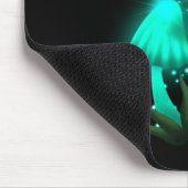 Psychedelisch Pixie Cap Glows Cyan Mushroom Mousepad (Ecke)