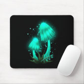 Psychedelisch Pixie Cap Glows Cyan Mushroom Mousepad (Mit Mouse)