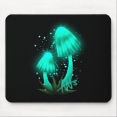 Psychedelisch Pixie Cap Glows Cyan Mushroom Mousepad (Vorne)