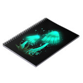 Psychedelisch Pixie Cap Glows Cyan Mushroom Notizblock (Linke Seite)