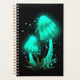 Psychedelisch Pixie Cap Glows Cyan Mushroom Planer