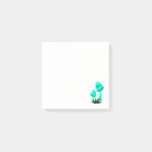 Psychedelisch Pixie Cap Glows Cyan Mushroom Post-it Klebezettel