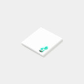 Psychedelisch Pixie Cap Glows Cyan Mushroom Post-it Klebezettel (angewinkelt)