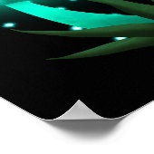 Psychedelisch Pixie Cap Glows Cyan Mushroom Poster (Ecke)