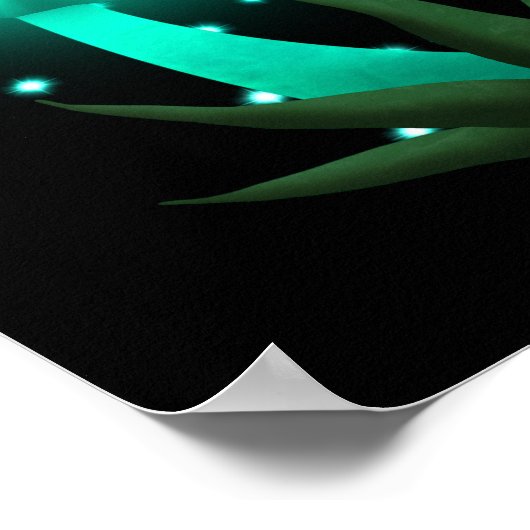 Psychedelisch Pixie Cap Glows Cyan Mushroom Poster (Ecke)