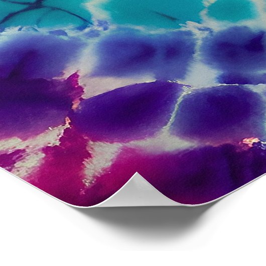 Psychedelisch Radial Batik Gefärbte Krawatte Abstr Poster (Ecke)