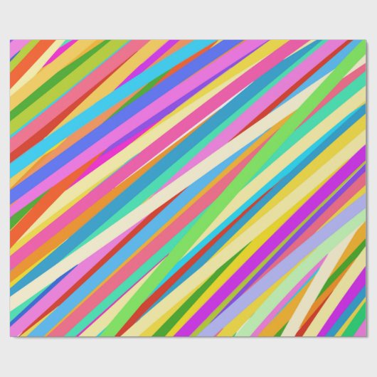 Psychedelisch Retro Candy Rainbow Strippenmuster Geschenkpapier (Flach)