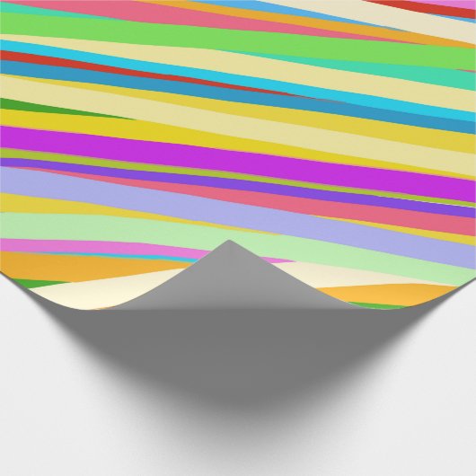 Psychedelisch Retro Candy Rainbow Strippenmuster  Geschenkpapier (Ecke)