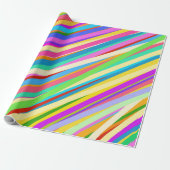 Psychedelisch Retro Candy Rainbow Strippenmuster Geschenkpapier (Ungerollt)