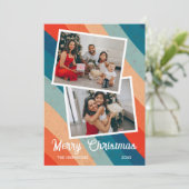 Psychedelisch Retro Groove Wavy Foto Weihnachten (Stehend Vorderseite)