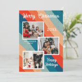 Psychedelisch Retro Groovy Wave Fotos Weihnachten (Stehend Vorderseite)