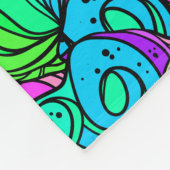 Psychedelisch Retro Muster Blau Grün Aquamarin Lil Fleecedecke (Ecke)
