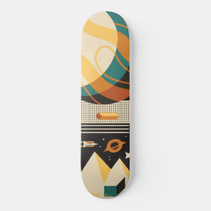 Psychedelisch Retro Space Scene Skateboard