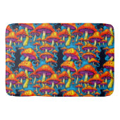 Psychedelisch Retro Trippy Mushrooms Badematte (Vorderseite)