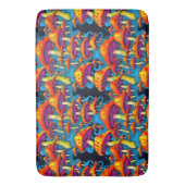 Psychedelisch Retro Trippy Mushrooms Badematte (Vorderseite Vertikal)