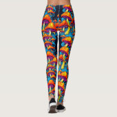 Psychedelisch Retro Trippy Mushrooms Leggings (Rückseite)