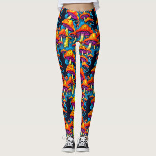 Psychedelisch Retro Trippy Mushrooms Leggings