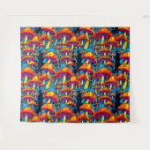Psychedelisch Retro Trippy Mushrooms Wandteppich (Vorderseite (Horizontal))