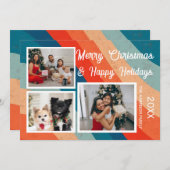 Psychedelisch Retro Wave Drei Fotos Weihnachten (Vorne/Hinten)