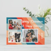 Psychedelisch Retro Wave Drei Fotos Weihnachten (Stehend Vorderseite)