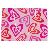 Psychedelisch Rosa Herz Valentinstag Große Geschenktüte (Rückseite)