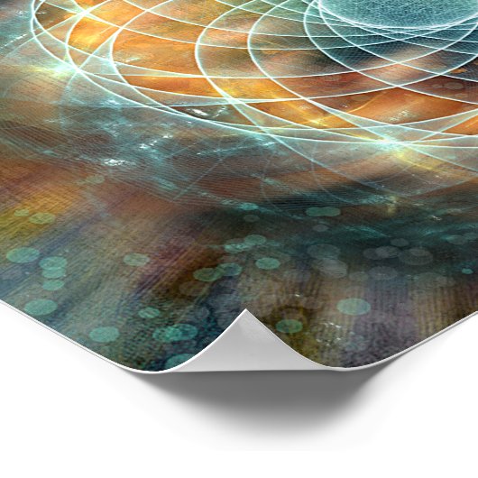 Psychedelisch Sacred Geometry Stargate Poster (Ecke)