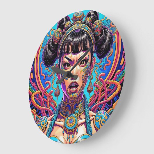 Psychedelisch Sage was! Kunst Große Wanduhr (Winkel)