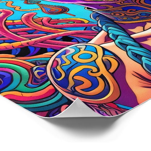 Psychedelisch Sage was! Kunst Poster (Ecke)