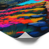 Psychedelisch-schottische Landschaft Poster (Ecke)