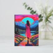 Psychedelisch-schottische Landschaft Postkarte (Stehend Vorderseite)